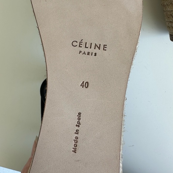Celine Espadrilles Black Velvet Sandals Wedge Platforms size 40 New with box - Picture 6 of 10